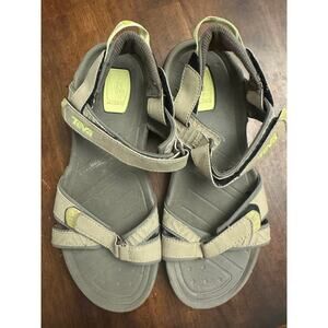 Teva 225 tradewinds sandals brown and lime green women's 10